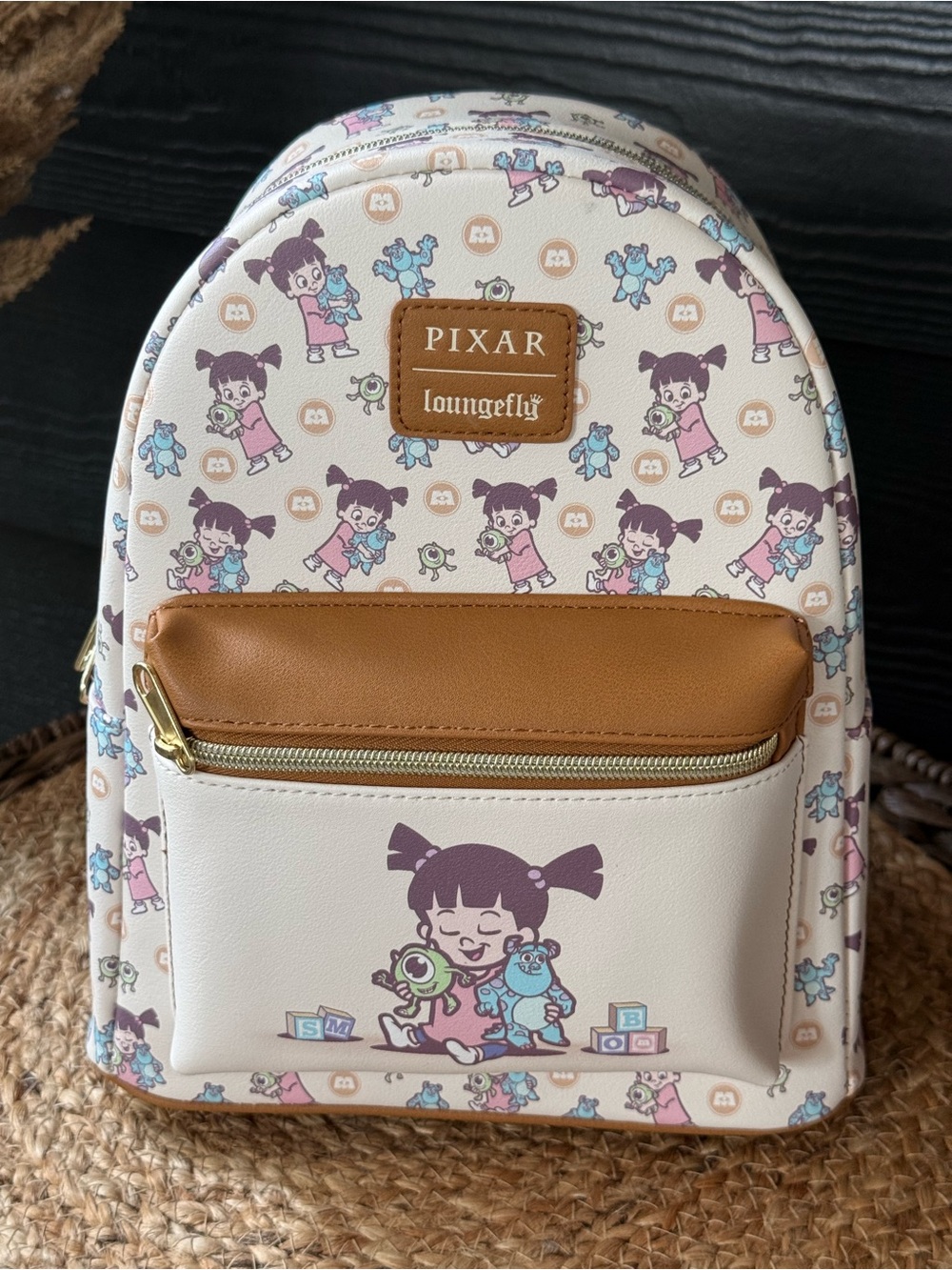 Loungefly Disney Pixar Monsters Inc. Boo Mini Backpack and Wallet Set NWT